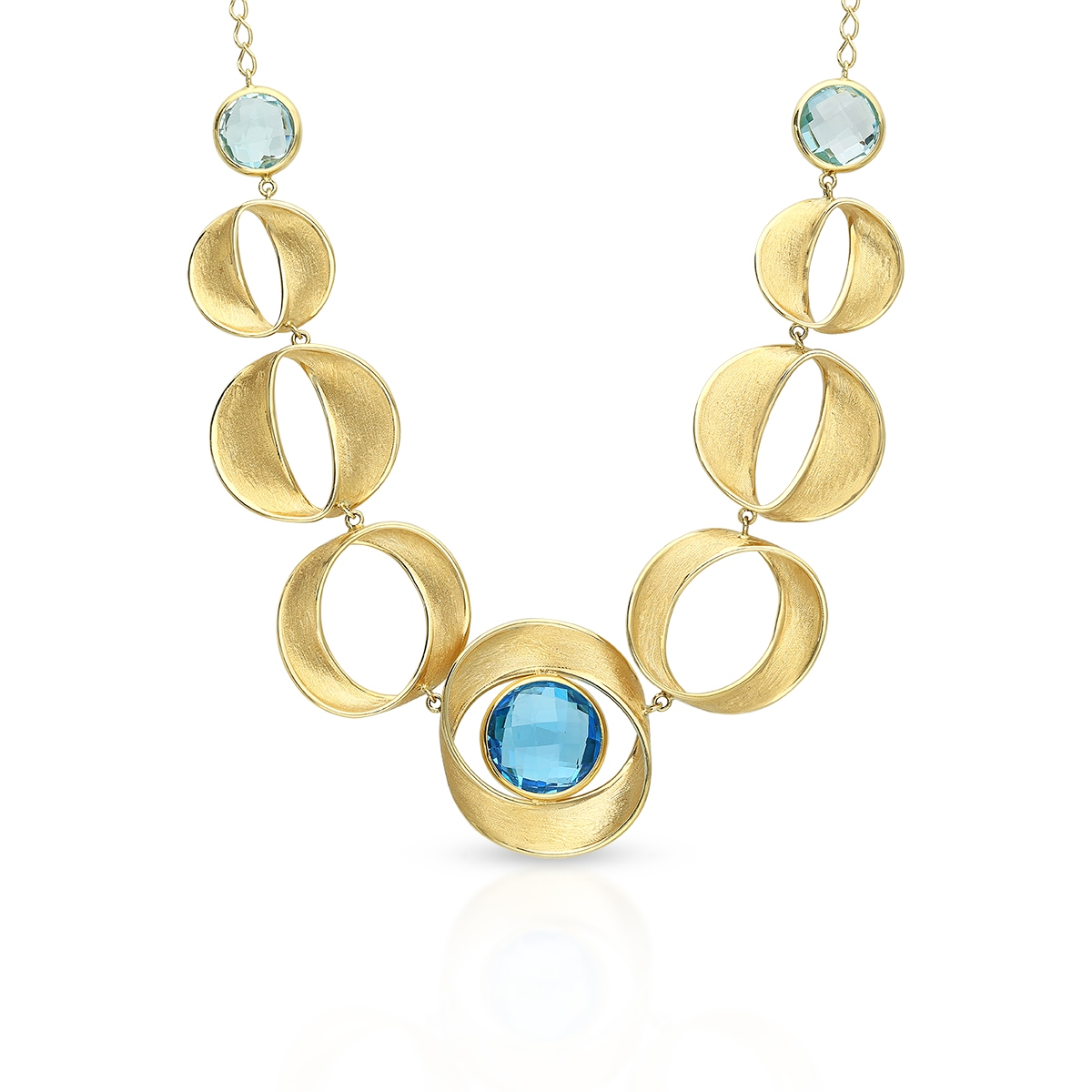 W.KRUK Naszyjnik złoty z topazami