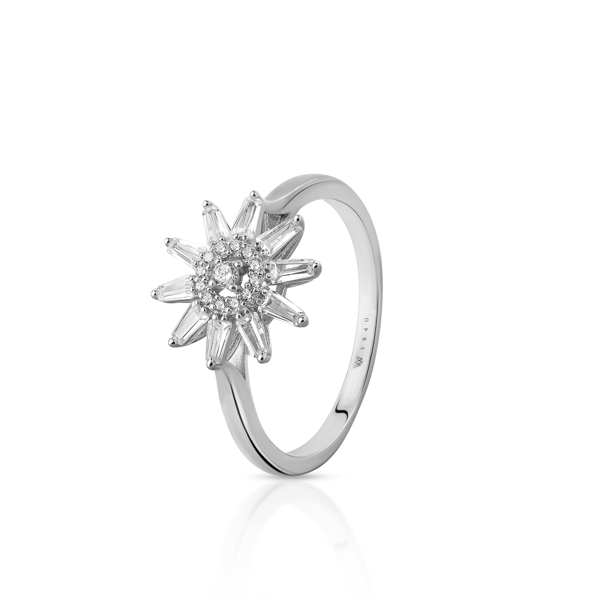 W.KRUK Pierścionek srebrny z cyrkoniami