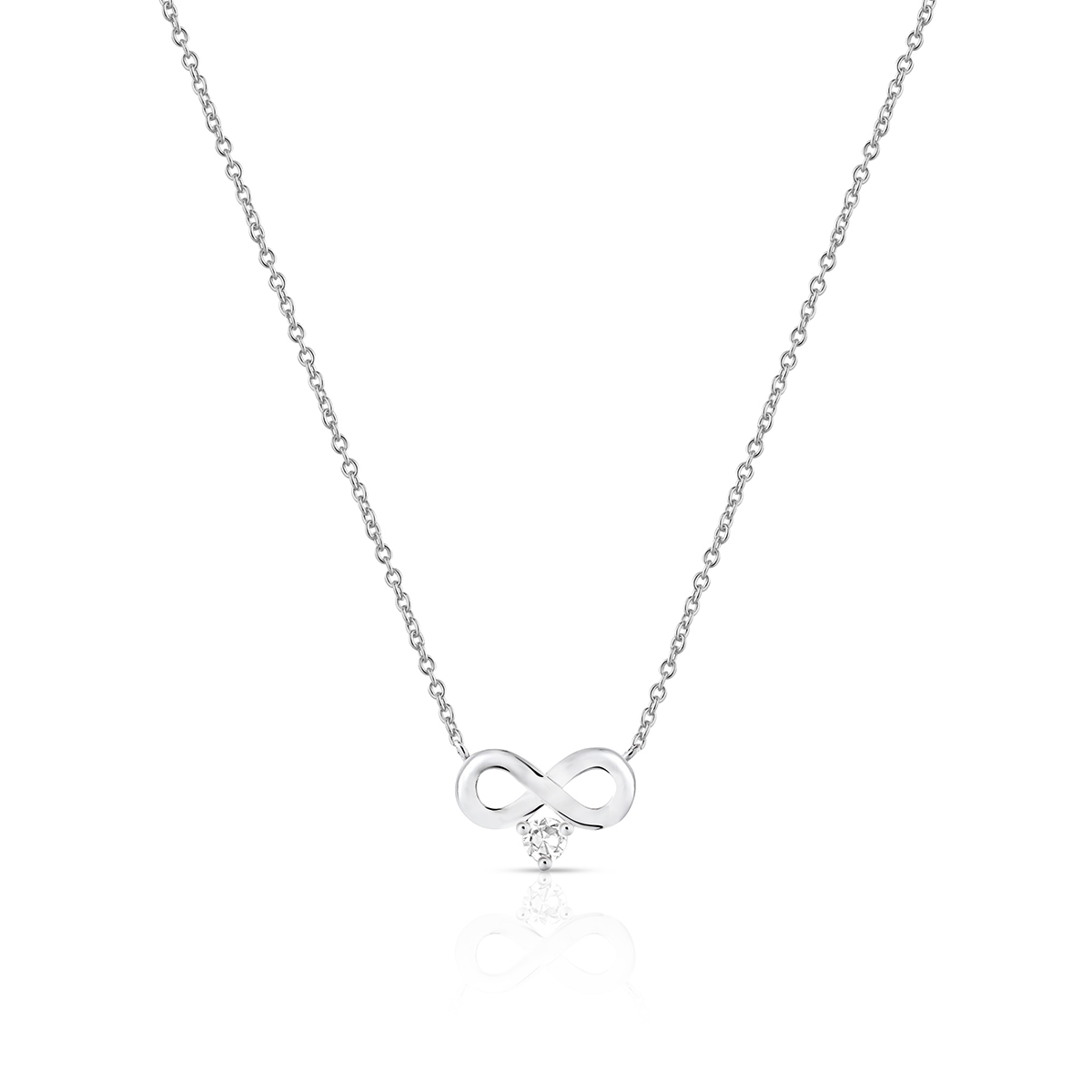 W.KRUK Naszyjnik srebrny nieskończoność z cyrkonią