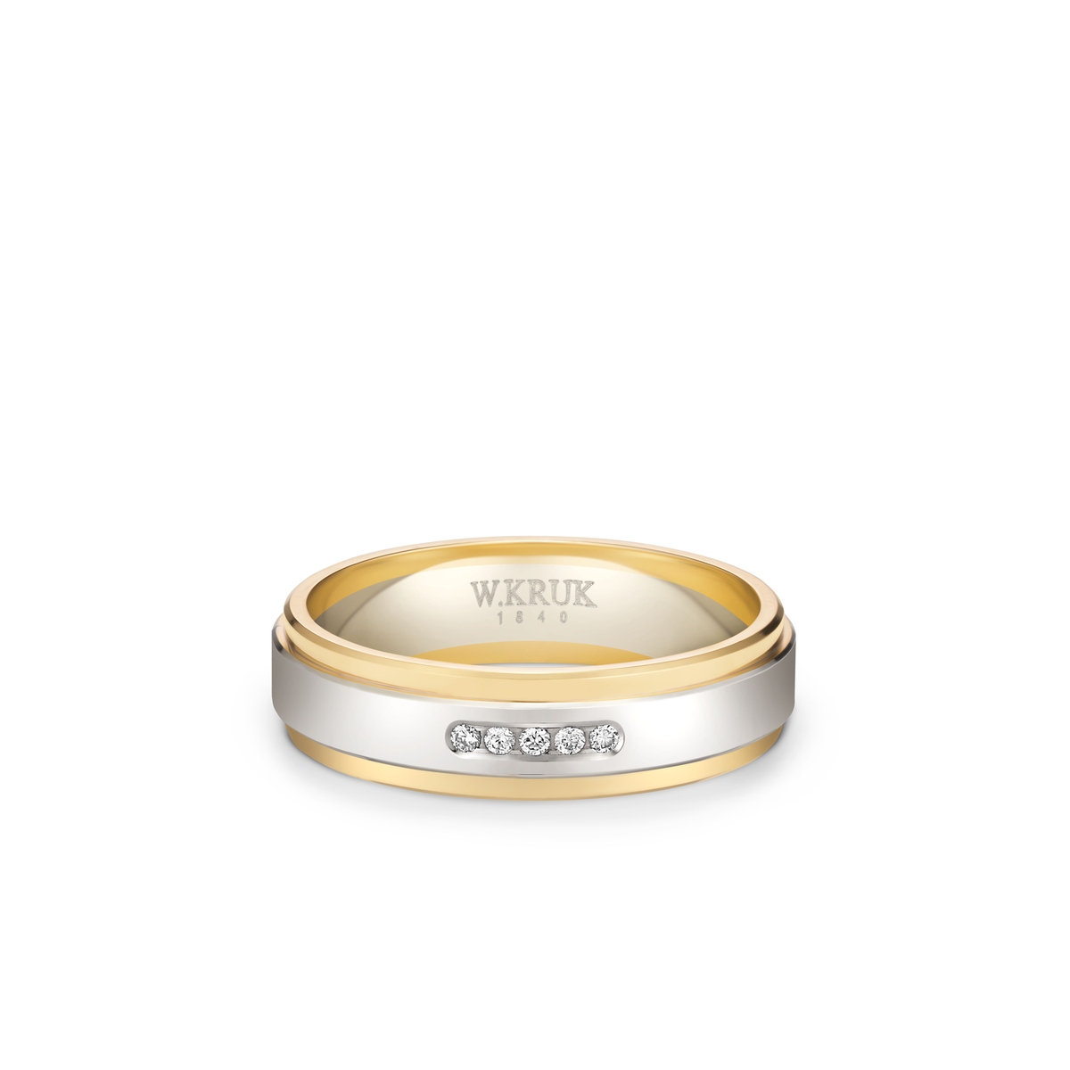 W.KRUK Obrączka złota z brylantami TOTUS
