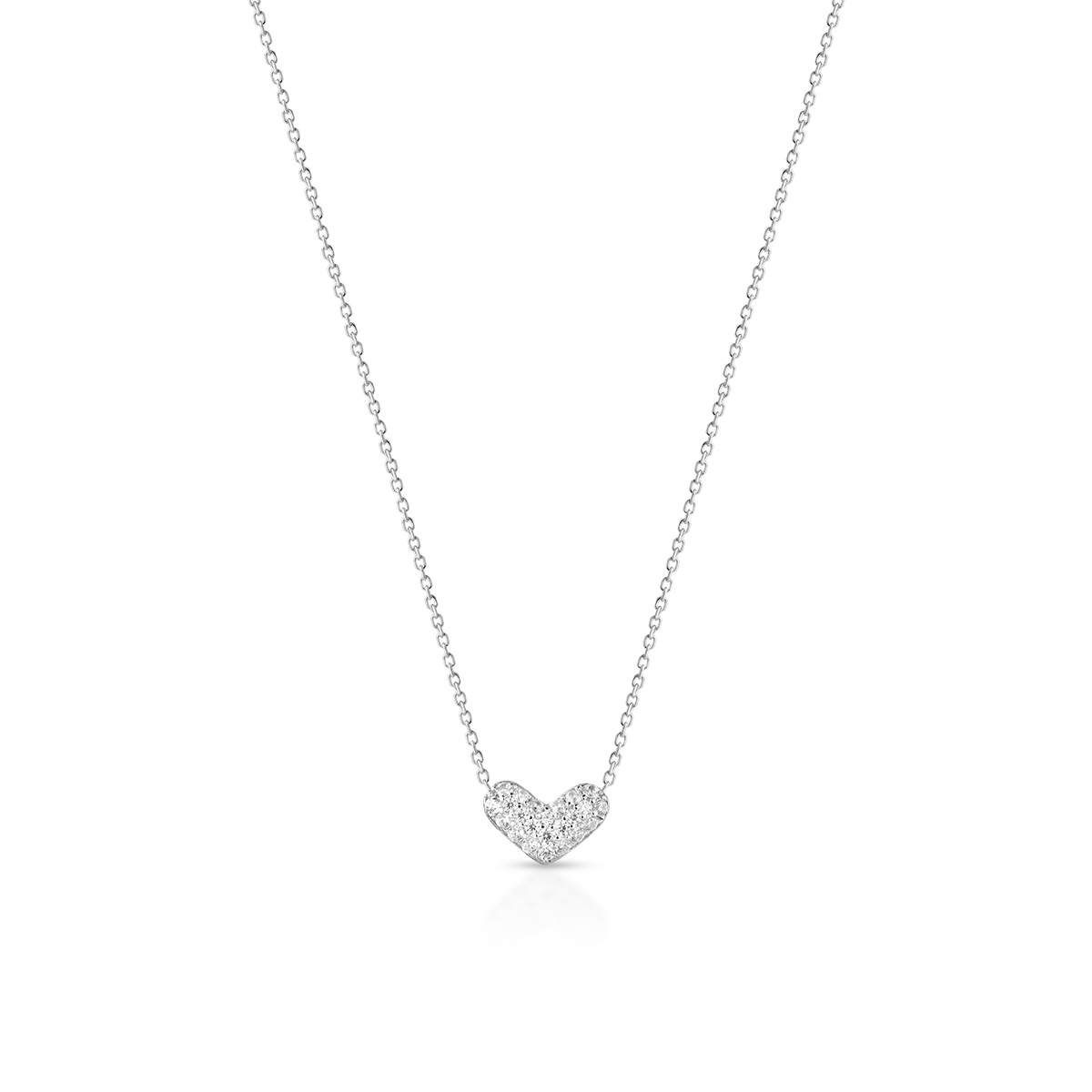 W.KRUK Naszyjnik srebrny serce z cyrkoniami