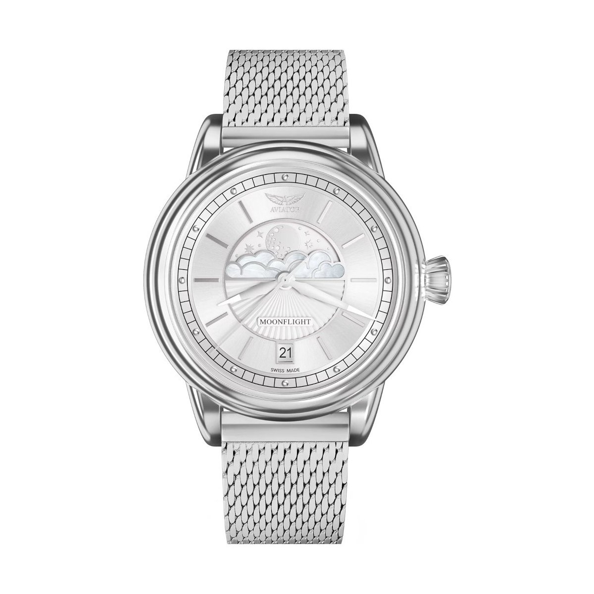 W.KRUK ZEGAREK AVIATOR DOUGLAS MOONFLIGHT