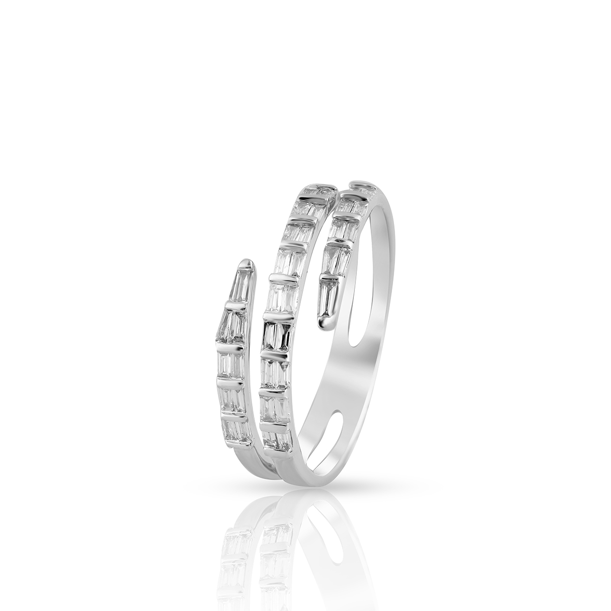 W.KRUK Pierścionek białe złoto z diamentami