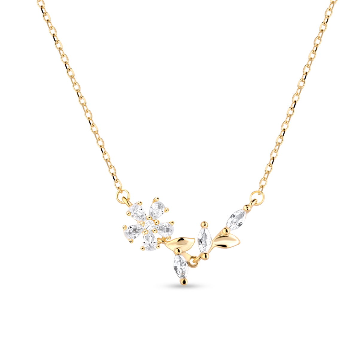 W.KRUK Naszyjnik srebrny z cyrkoniami