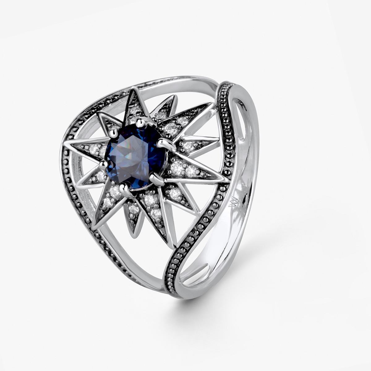 W.KRUK Pierścionek srebrny Royal Star