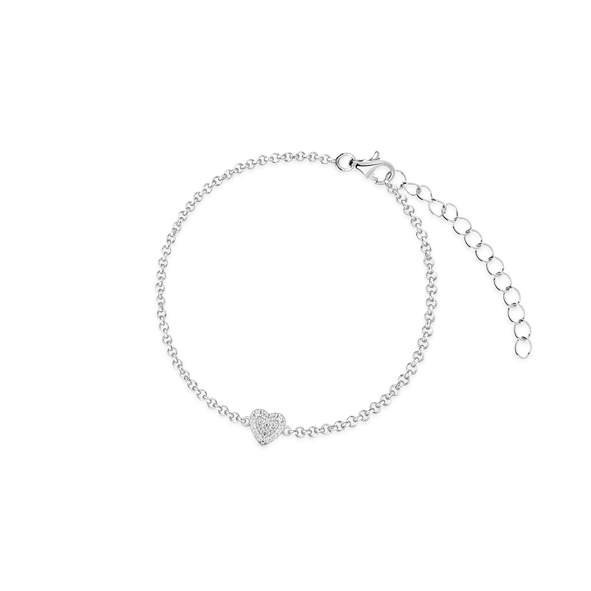 W.KRUK Bransoleta srebrna z sercem