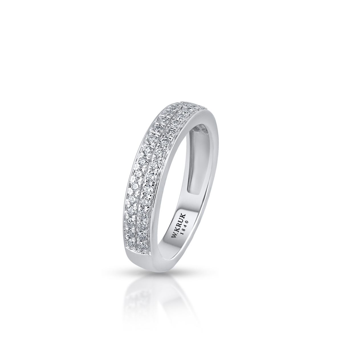 W.KRUK Pierścionek białe złoto z brylantami
