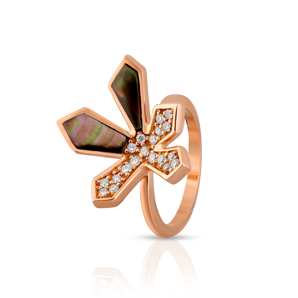 W.KRUK Pierścionek różowe złoto Enrico Capra