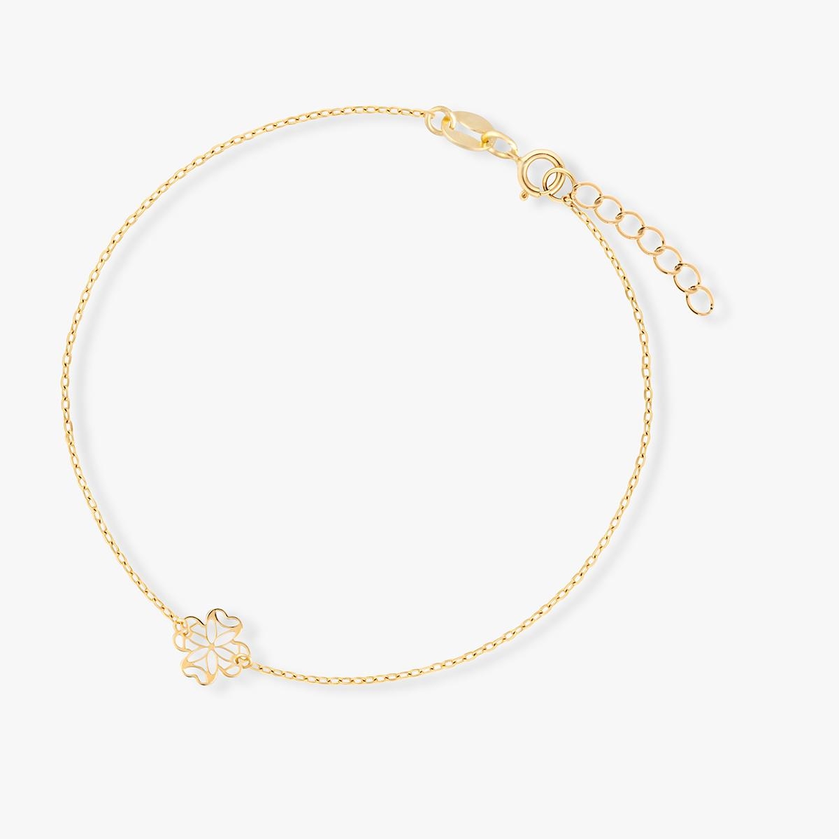 W.KRUK Złota bransoletka z motywem koniczyny