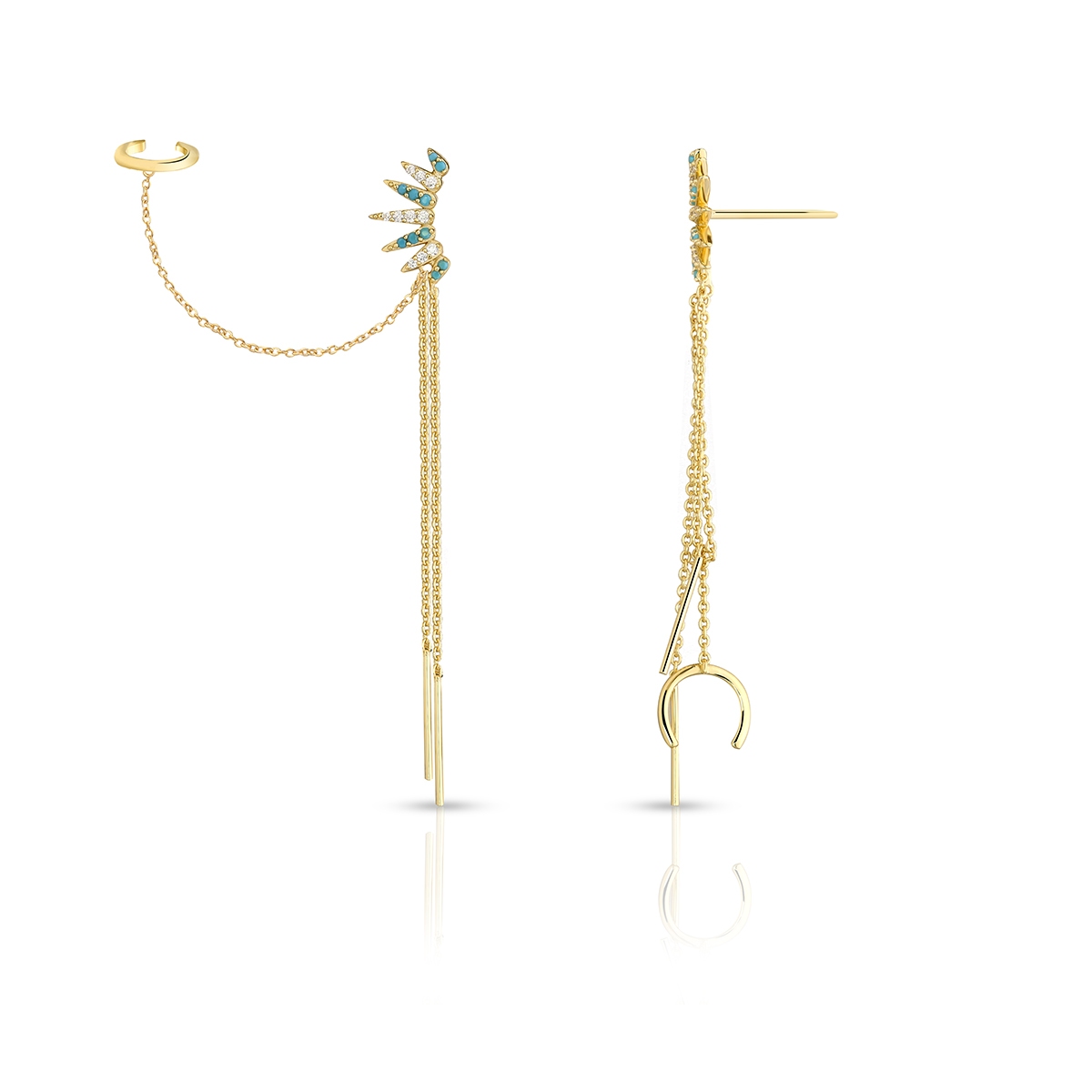 W.KRUK Kolczyki srebrne pozłacane Laguna