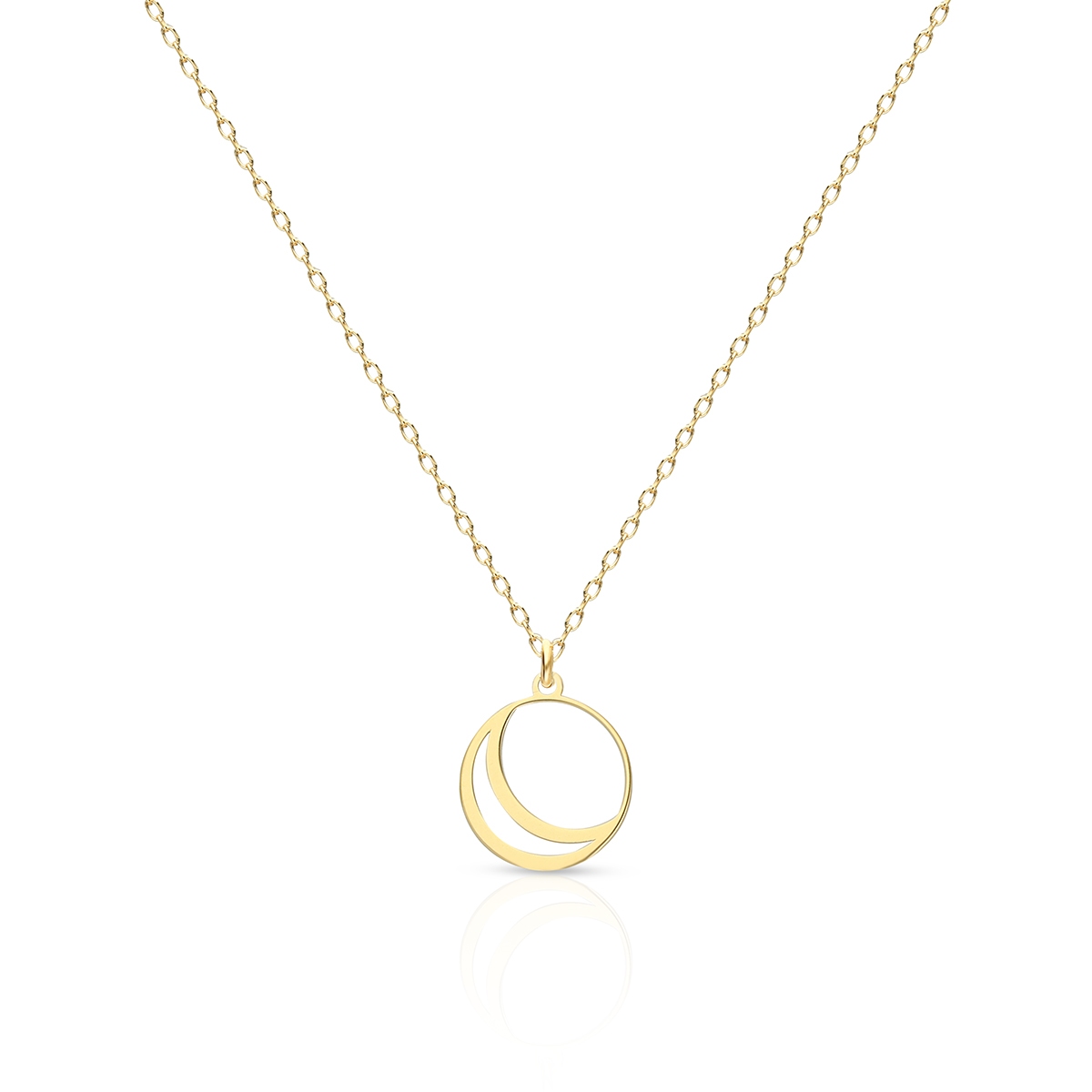 W.KRUK Naszyjnik srebrny pozłacany półksiężyc