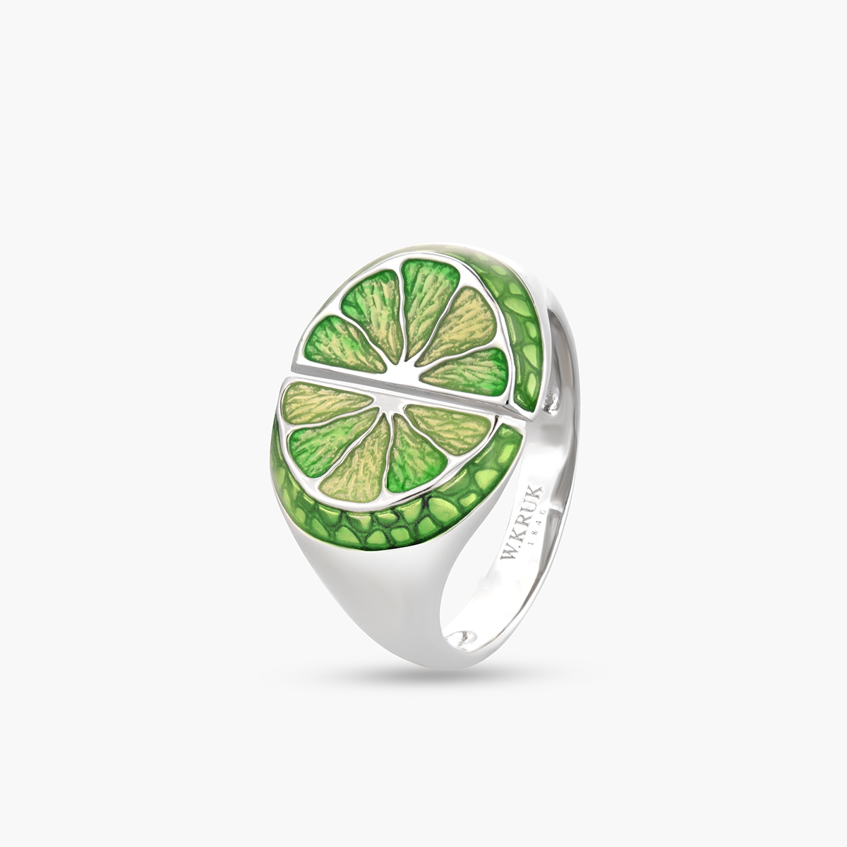 W.KRUK Pierścionek srebrny Kwiaty Nocy Limonki