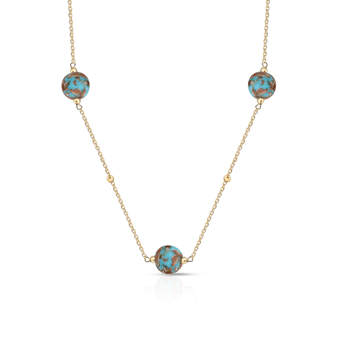 W.KRUK Naszyjnik złoty ze szkłem Murano