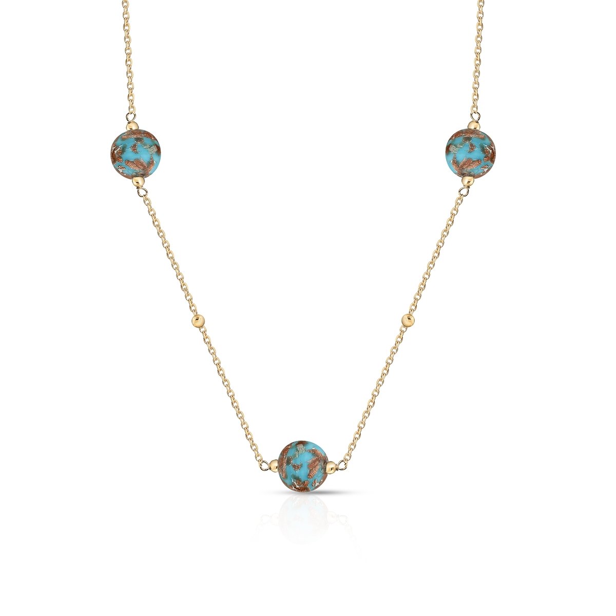 W.KRUK Naszyjnik złoty ze szkłem Murano