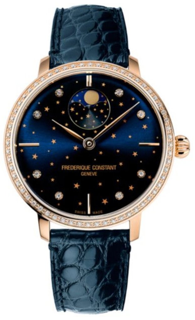 Zegarek Damski FREDERIQUE CONSTANT Slimline Moonphase Stars Manufacture FC-701NSD3SD4