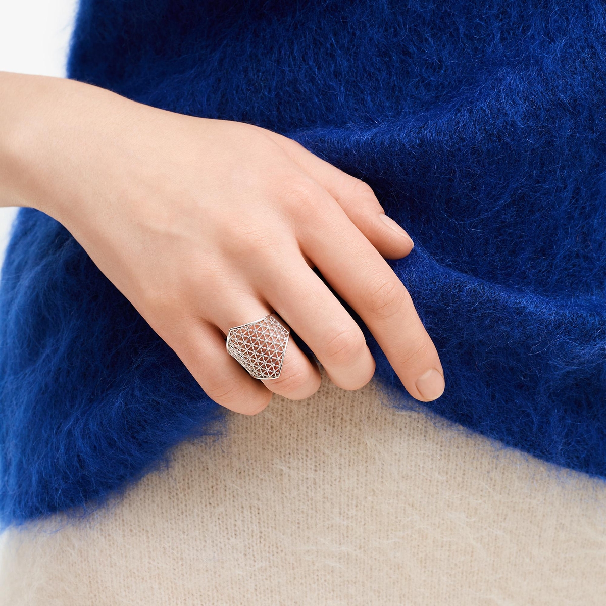 W.KRUK Pierścionek srebrny ażurowy