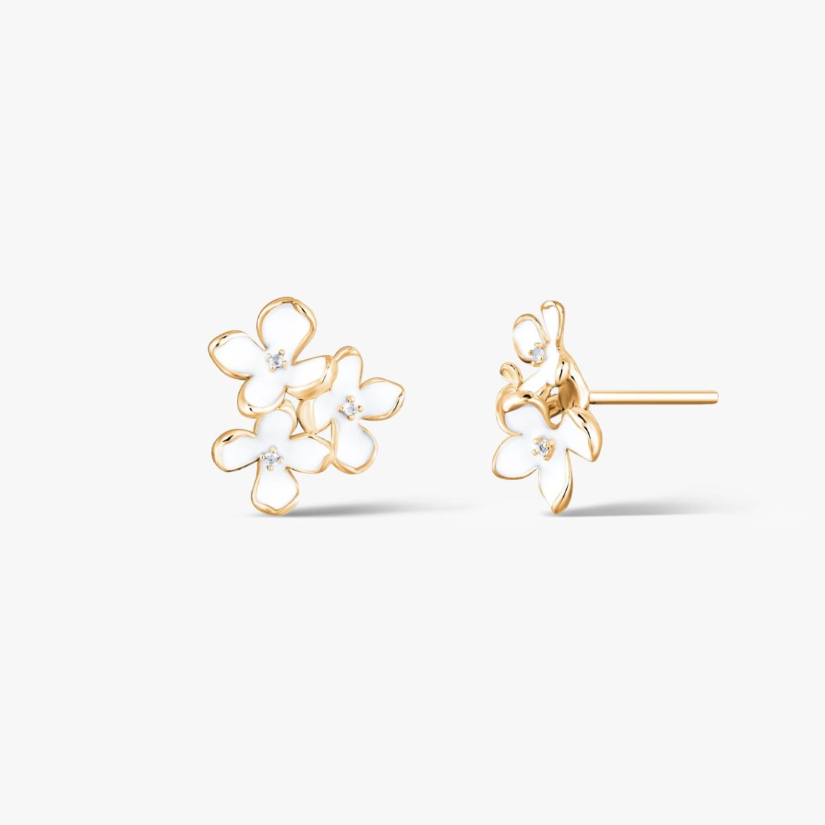 W.KRUK Kolczyki srebrne Kwiaty Nocy Biały Bez