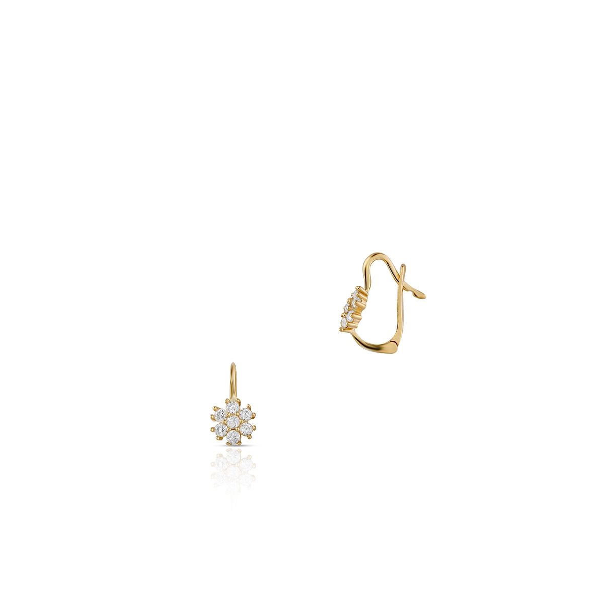 W.KRUK Kolczyki złote z cyrkoniami