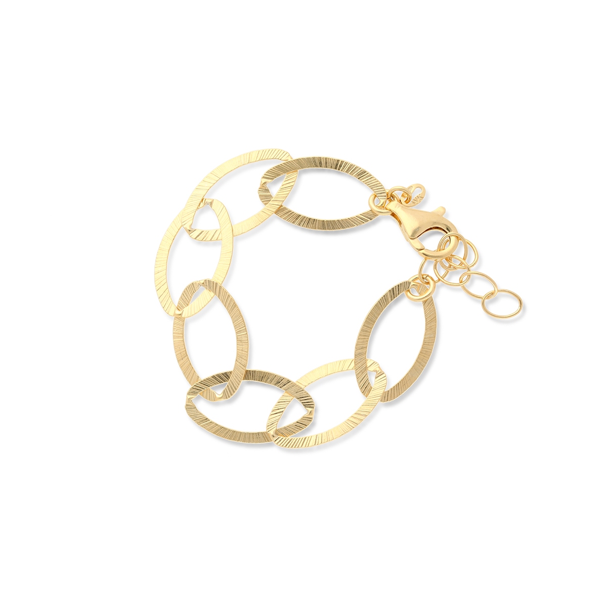 W.KRUK Bransoleta srebrna pozłacana elipsa