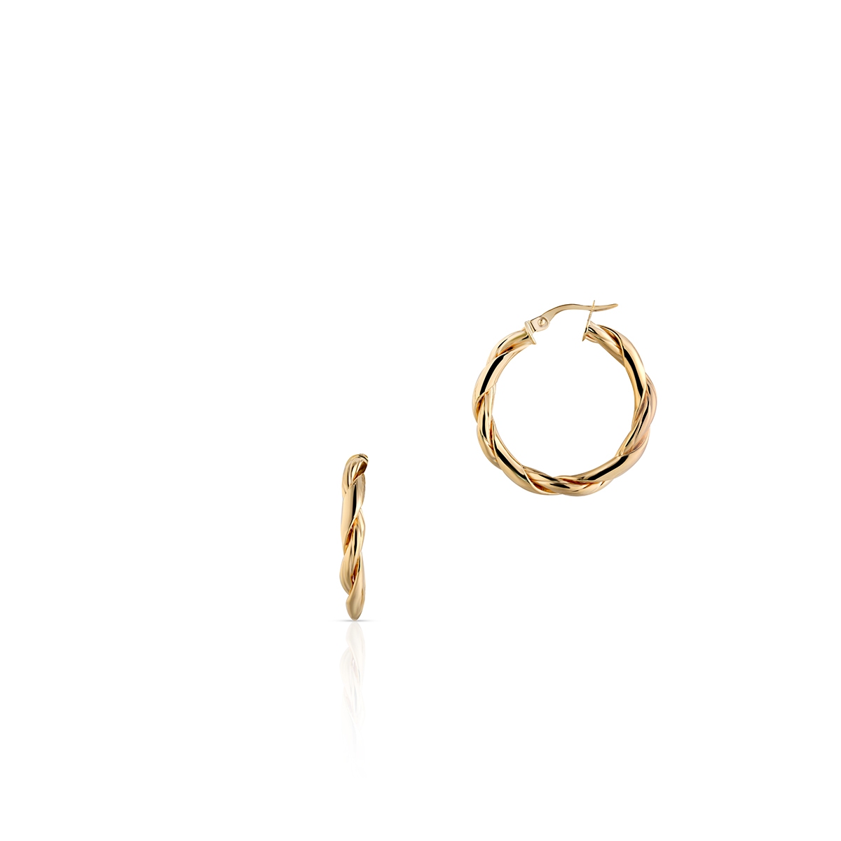 W.KRUK Kolczyki złote plecione koła