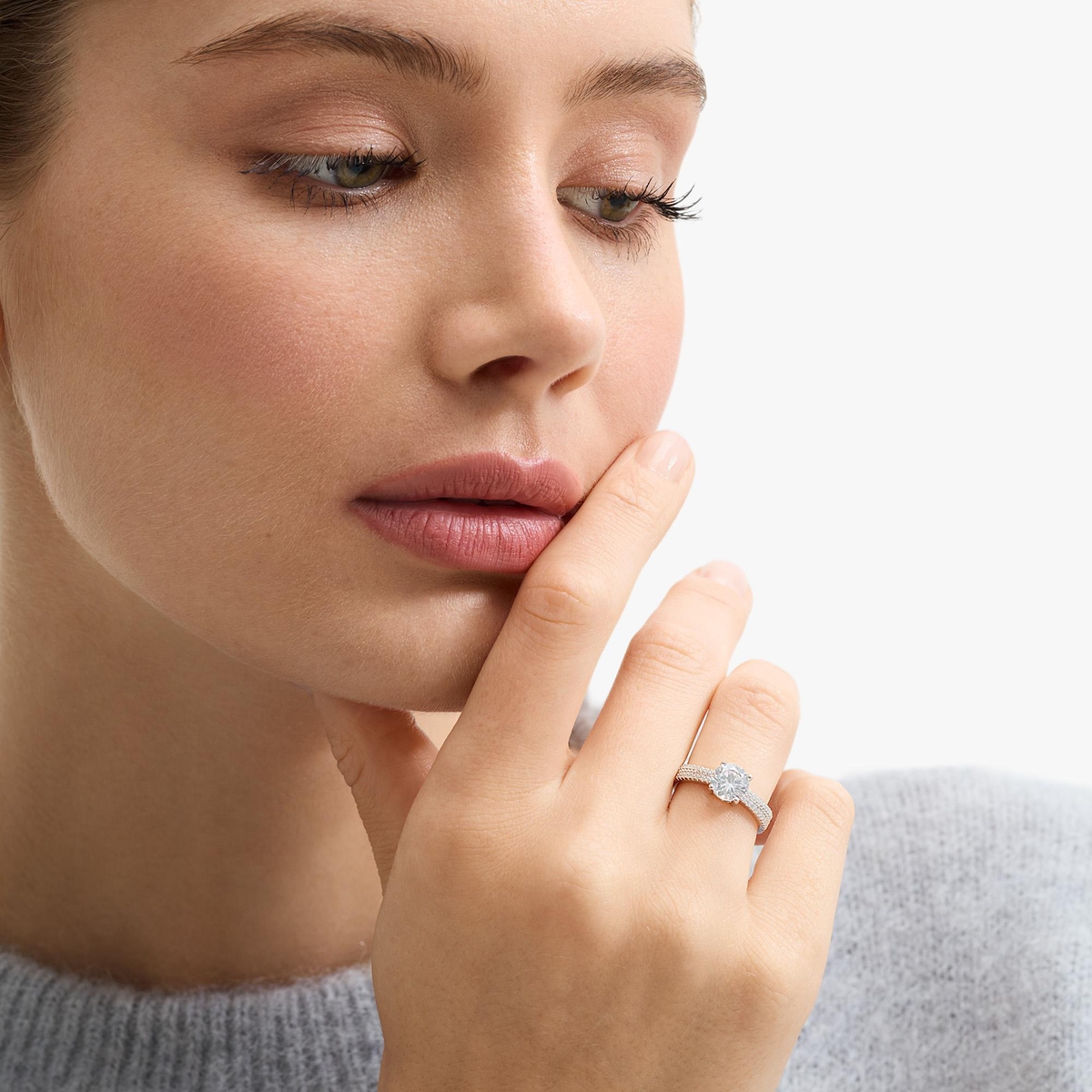 W.KRUK Pierścionek srebrny z cyrkoniami