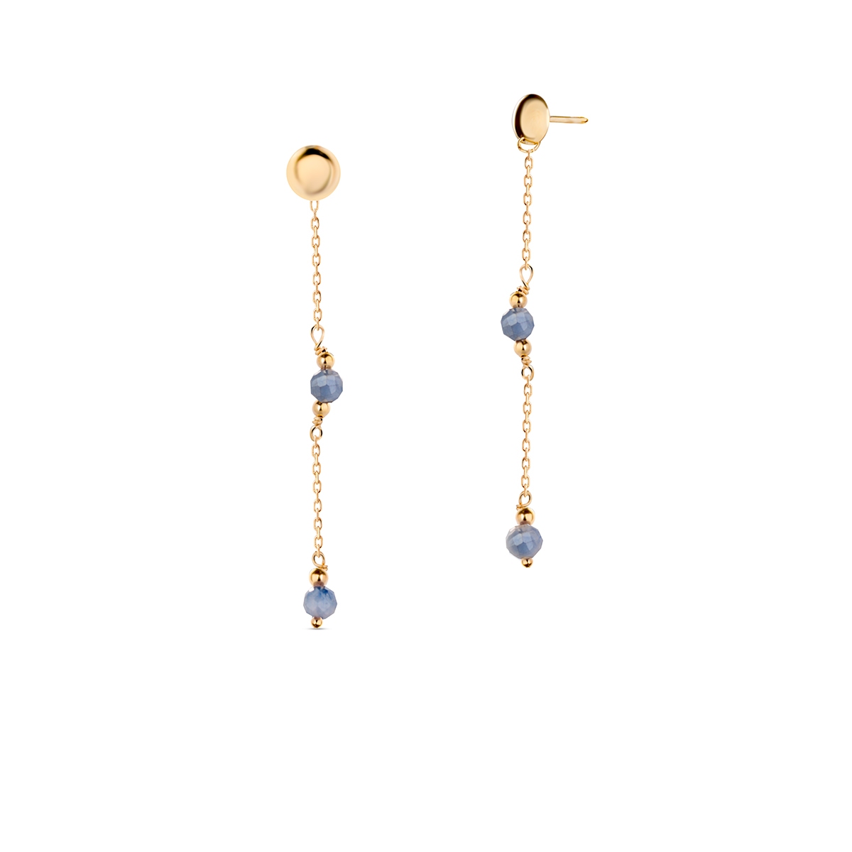 W.KRUK Kolczyki złote z kamieniem księżycowym