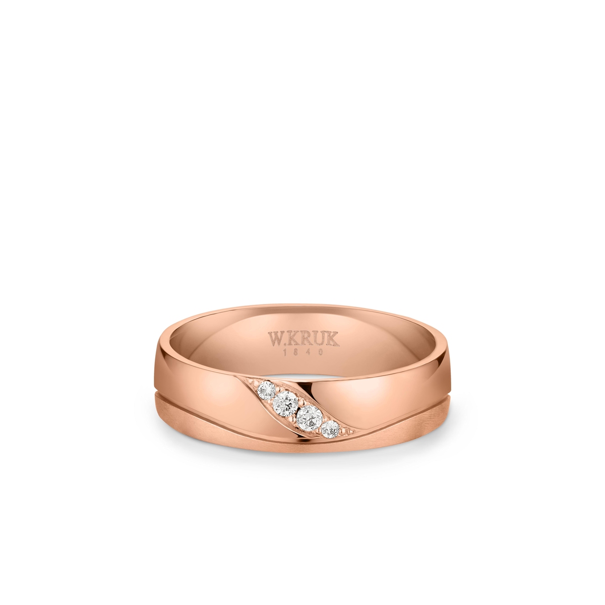 W.KRUK Obrączka złota z brylantami BELLUNO