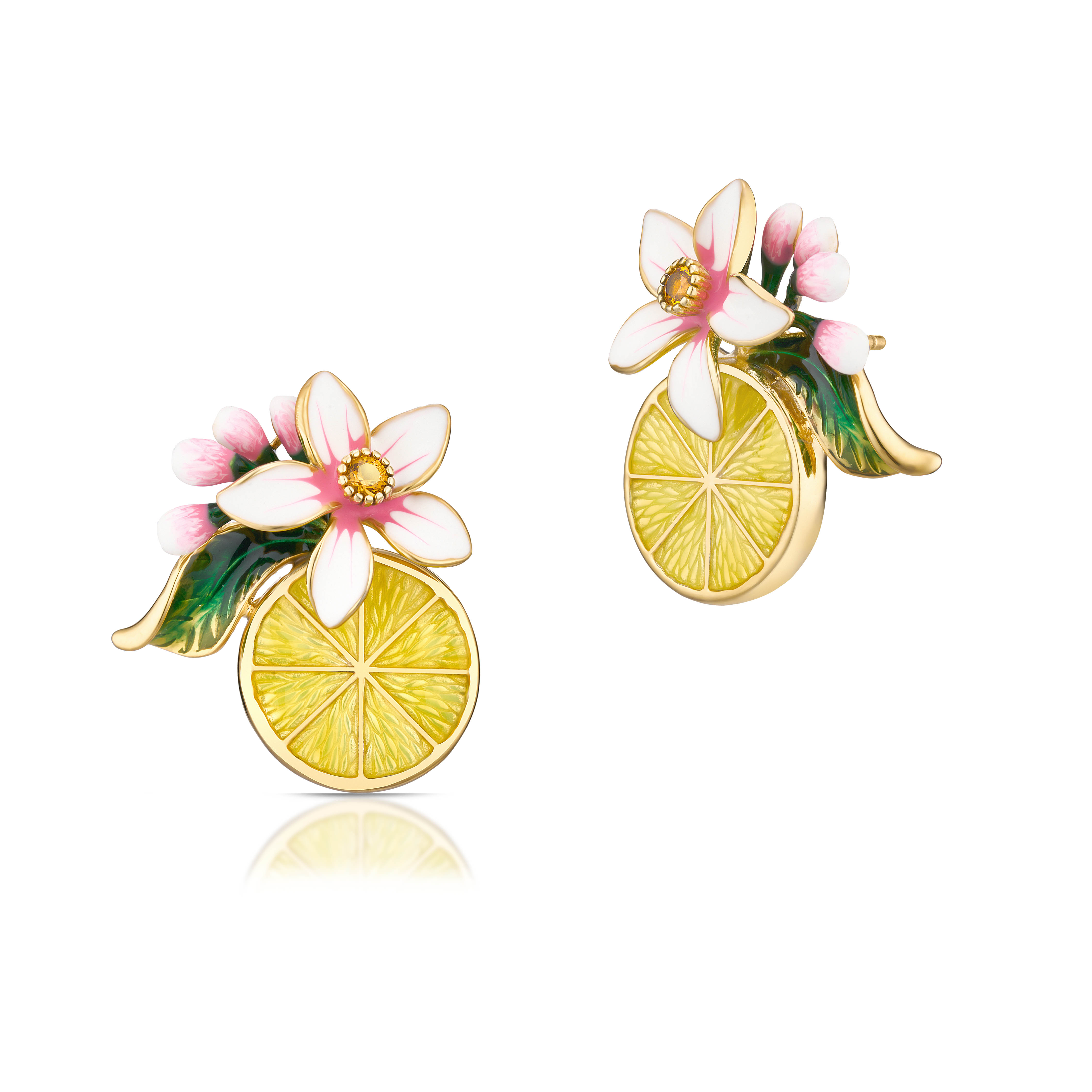 W.KRUK - Kolczyki srebrne Kwiaty Nocy Cytrusy