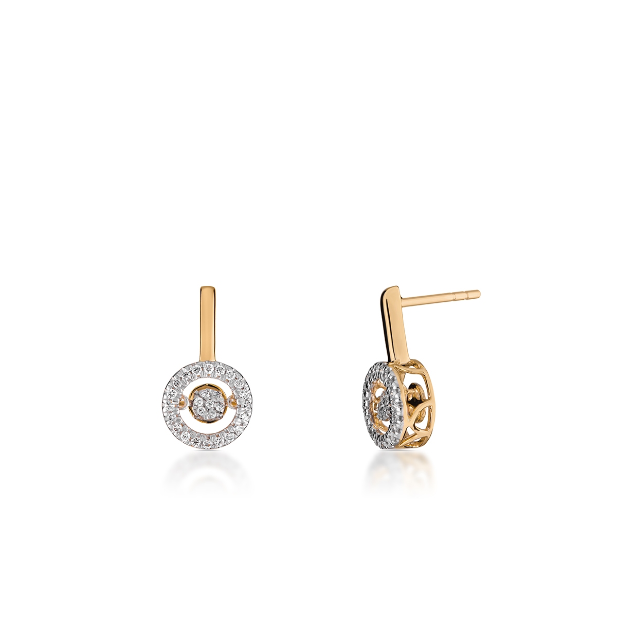 W.KRUK Kolczyki złote okrągłe z brylantami