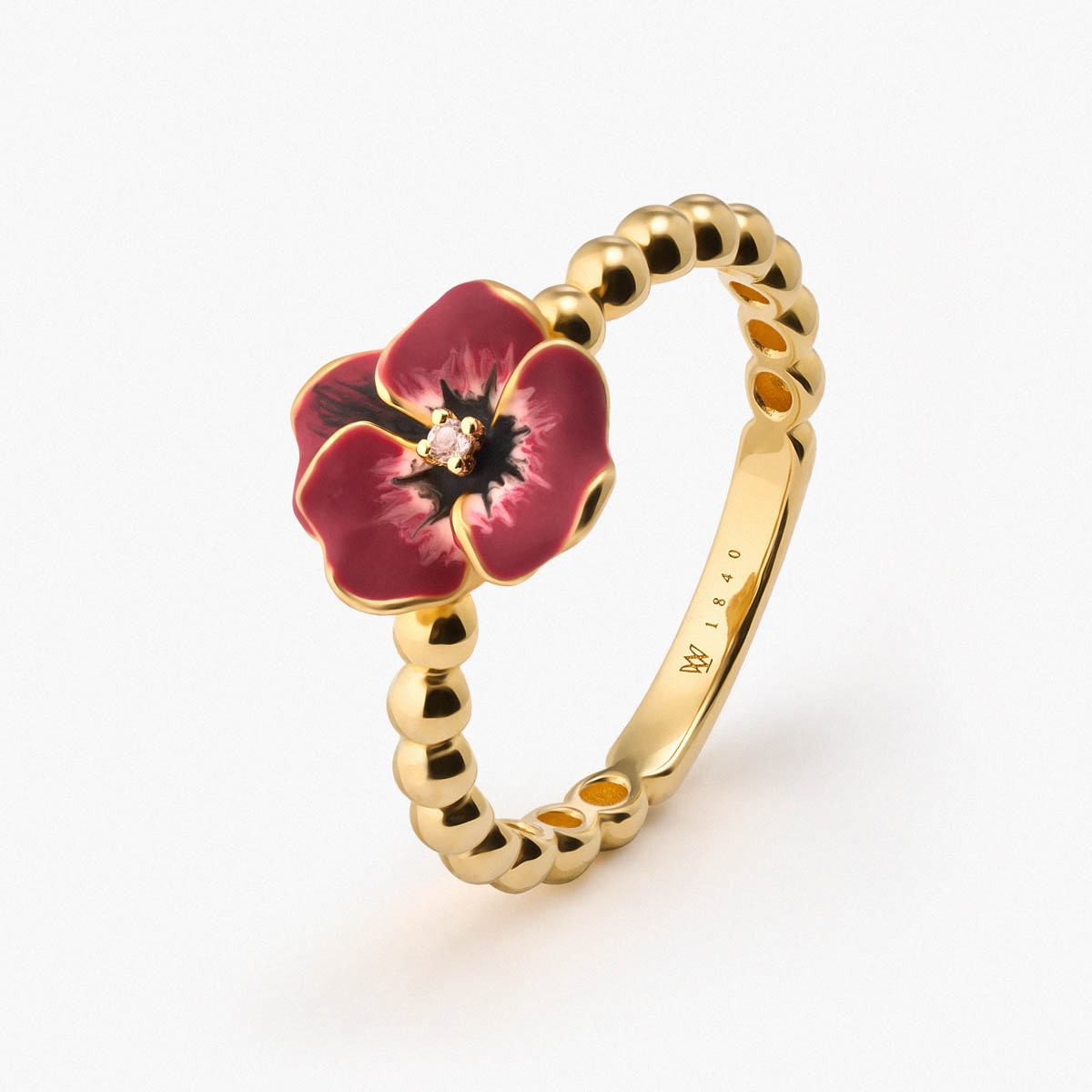 W.KRUK Pierścionek srebrny Kwiaty Nocy Bratki