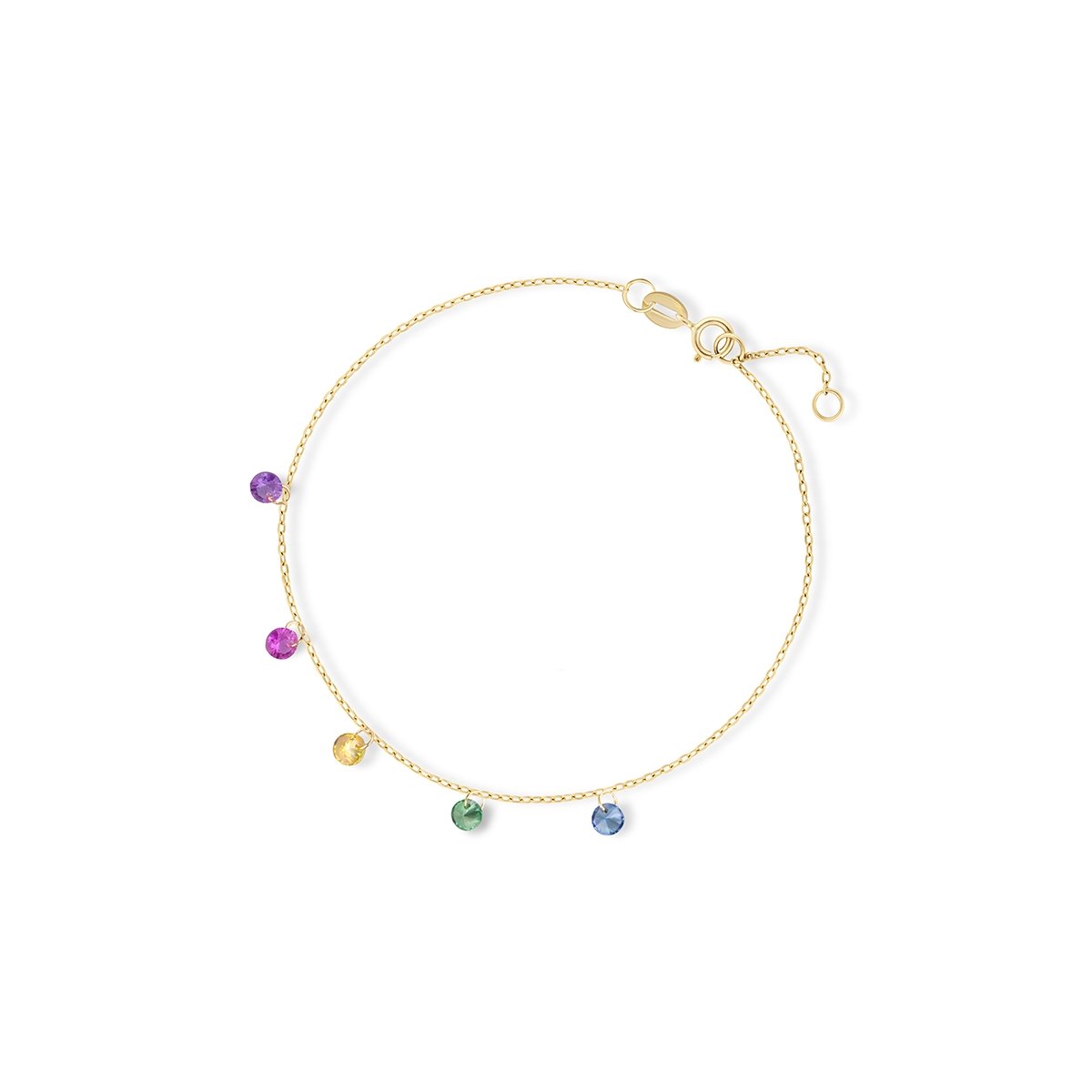 W.KRUK Bransoleta złota z kolorowymi cyrkoniami