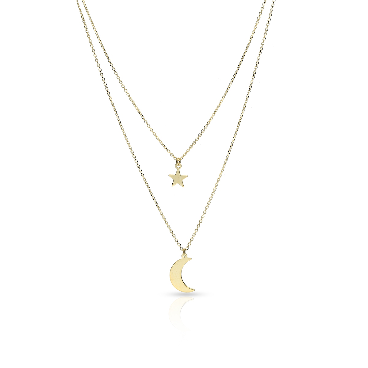 W.KRUK Naszyjnik złoty kaskadowy z motywem astralnym