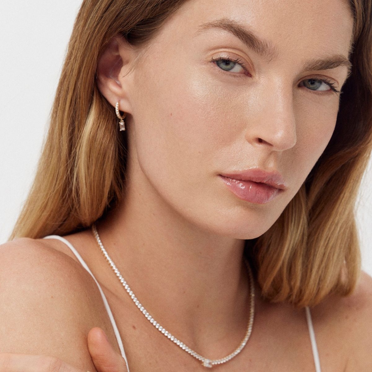 W.KRUK Naszyjnik złoty z cyrkoniami Ceremonials