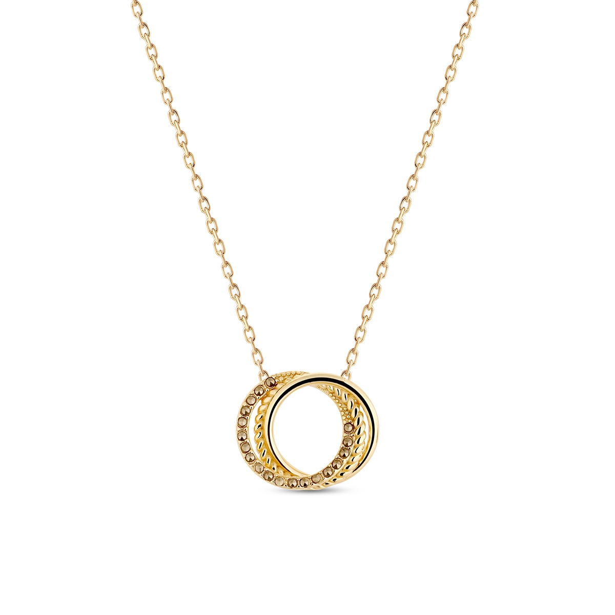 W.KRUK Naszyjnik srebrny pozłacany z markasytami