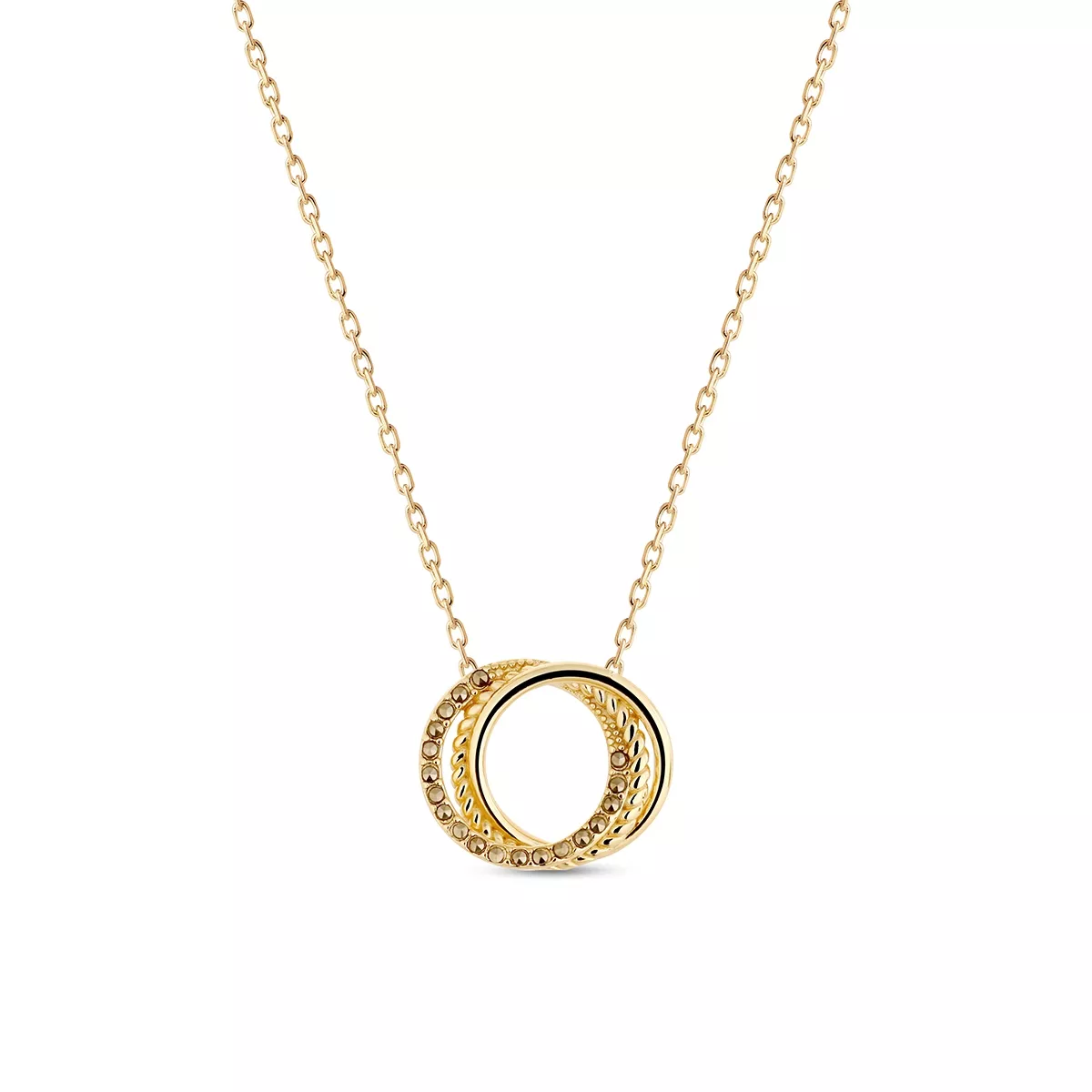 W.KRUK Naszyjnik srebrny pozłacany z markasytami