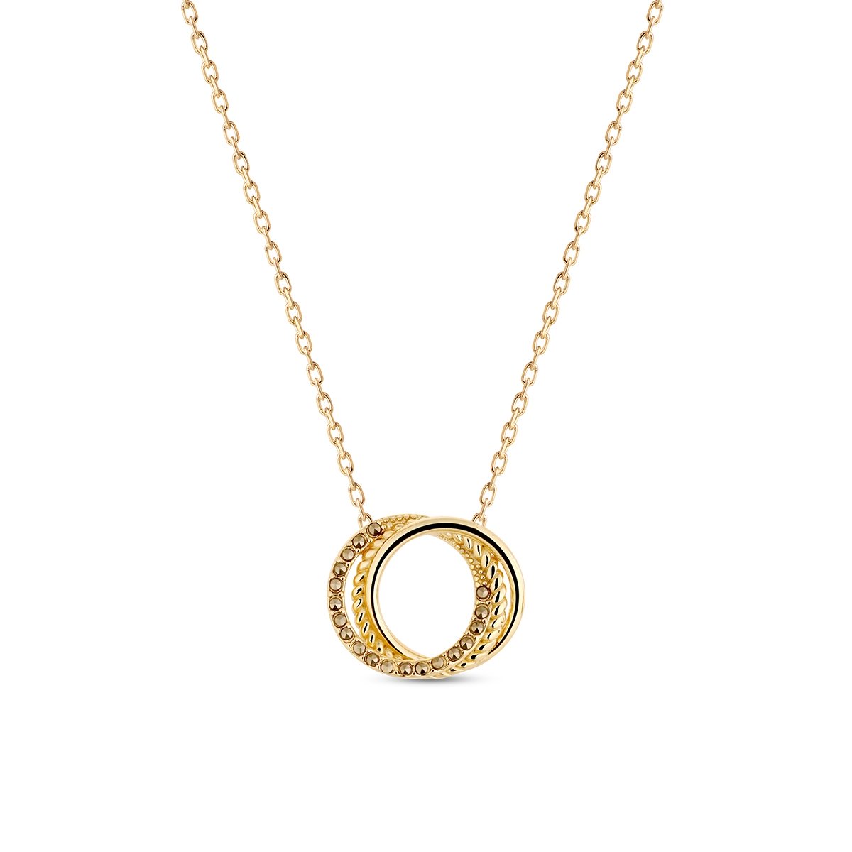 W.KRUK Naszyjnik srebrny pozłacany z markasytami