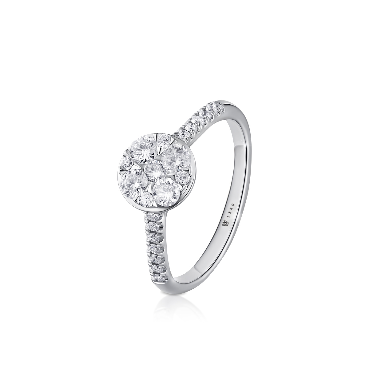 W.KRUK Pierścionek białe złoto Mirage