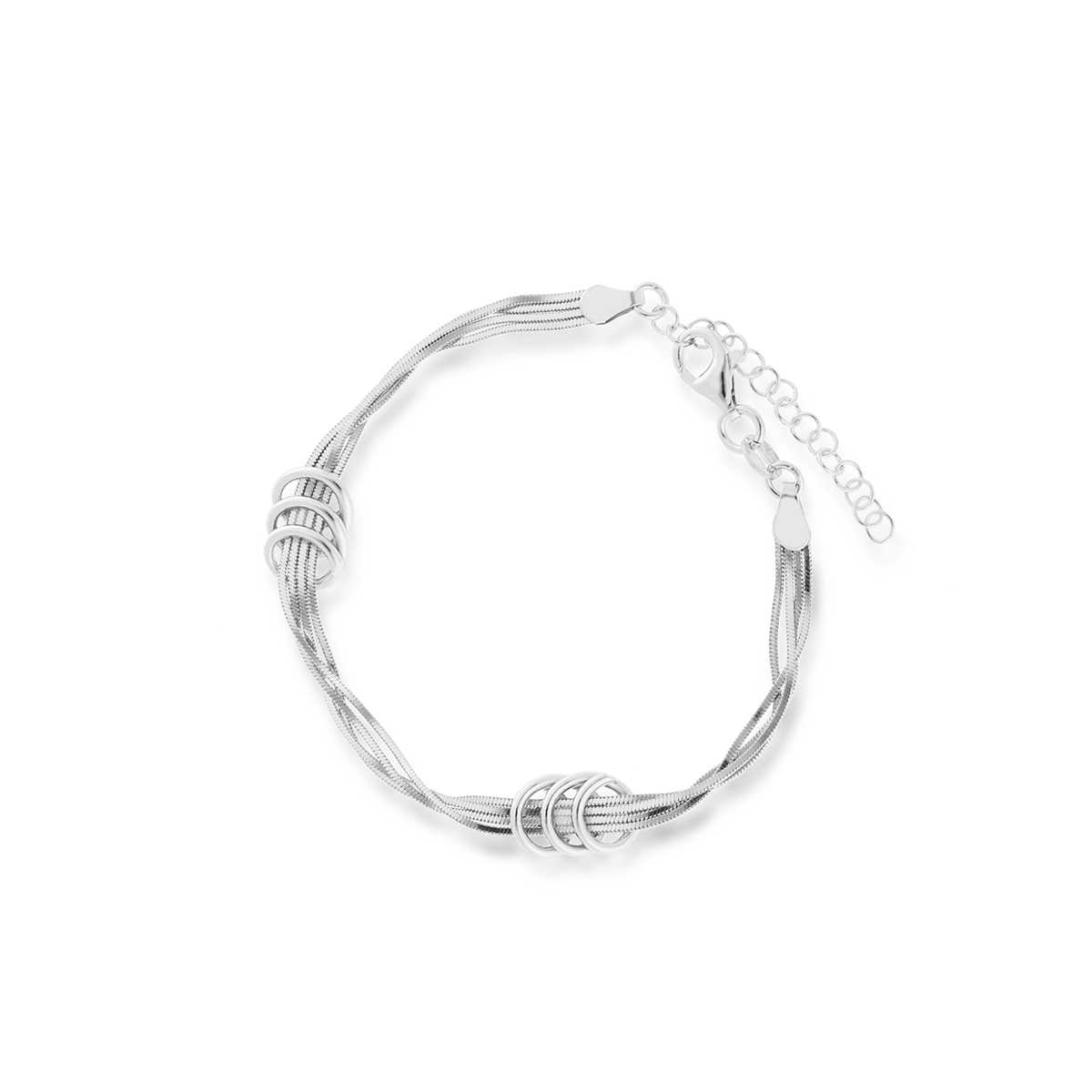 W.KRUK Bransoletka srebrna z łańcuszkami