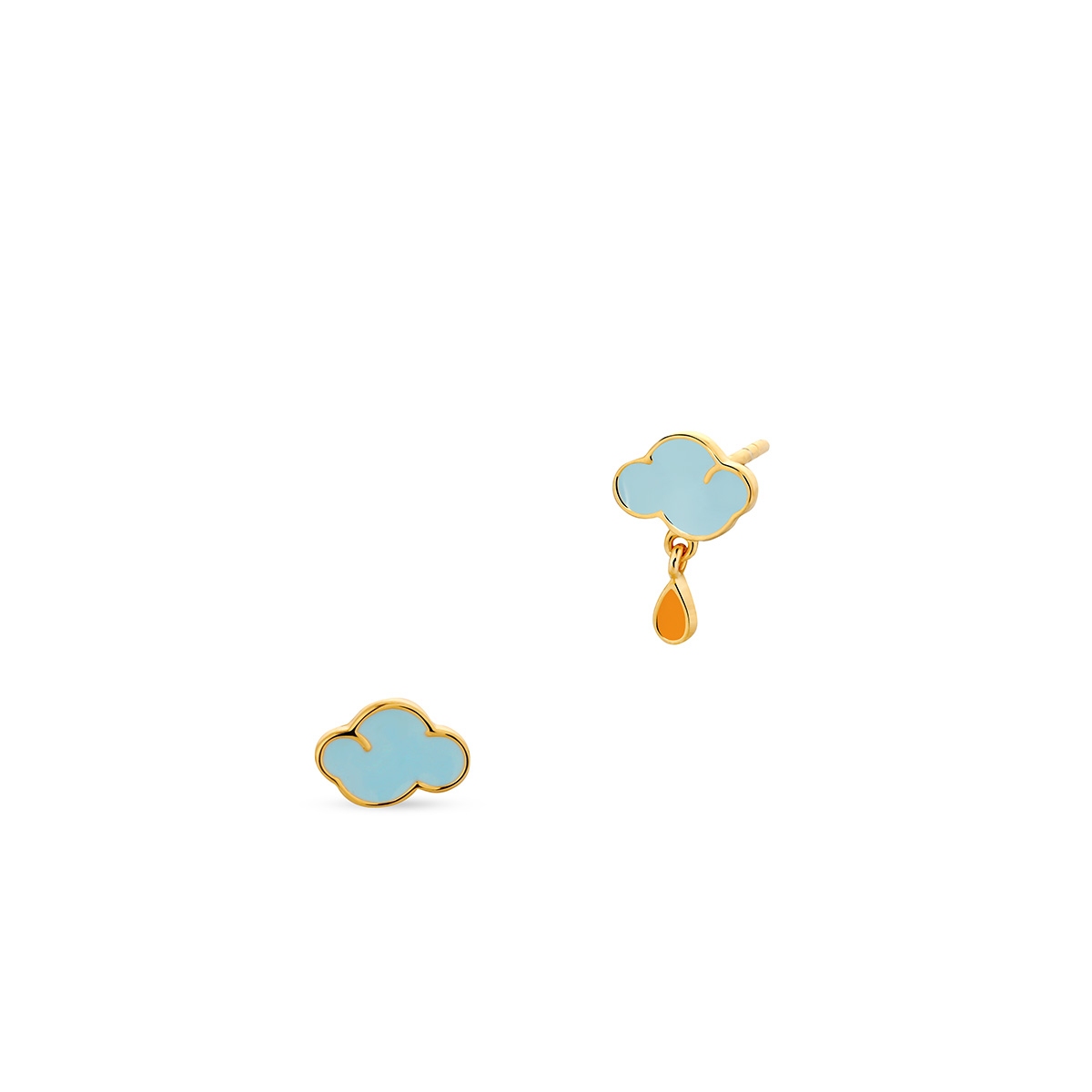 W.KRUK Kolczyki srebrne z motywem chmurki