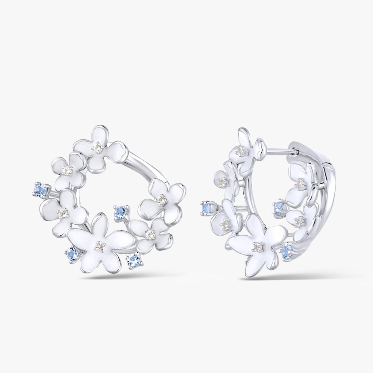 W.KRUK Kolczyki srebrne Kwiaty Nocy Biały Bez