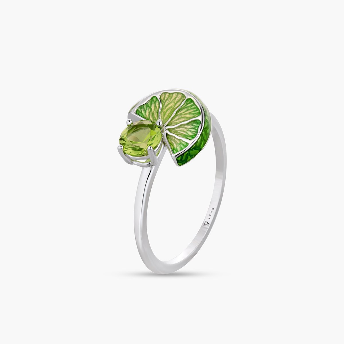 W.KRUK Pierścionek srebrny Kwiaty Nocy Limonki