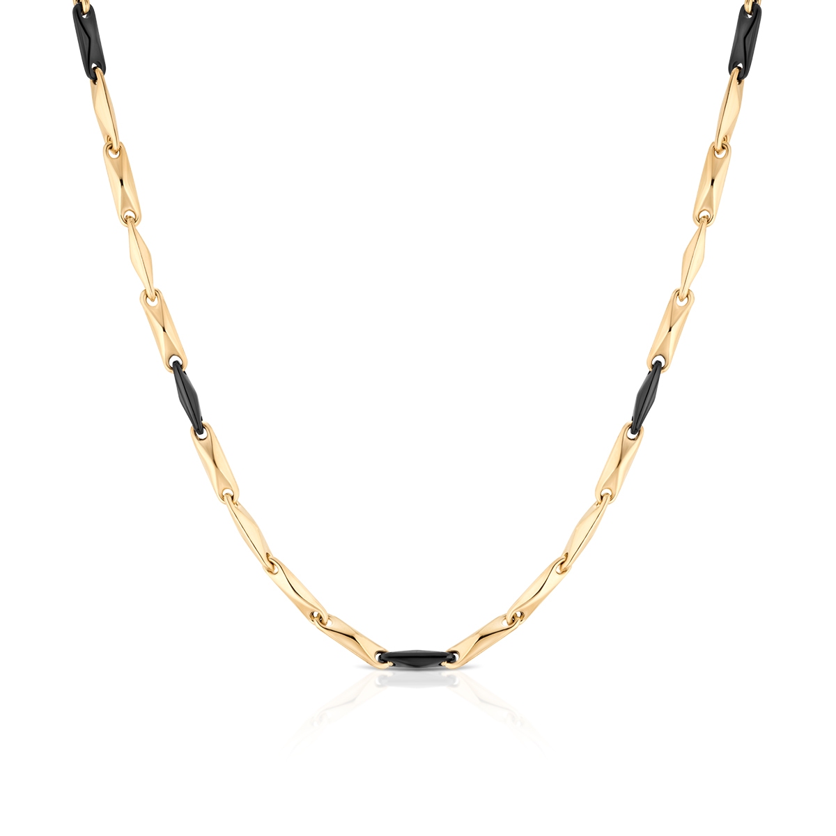 W.KRUK Naszyjnik złoty z elementami czarnej ceramiki