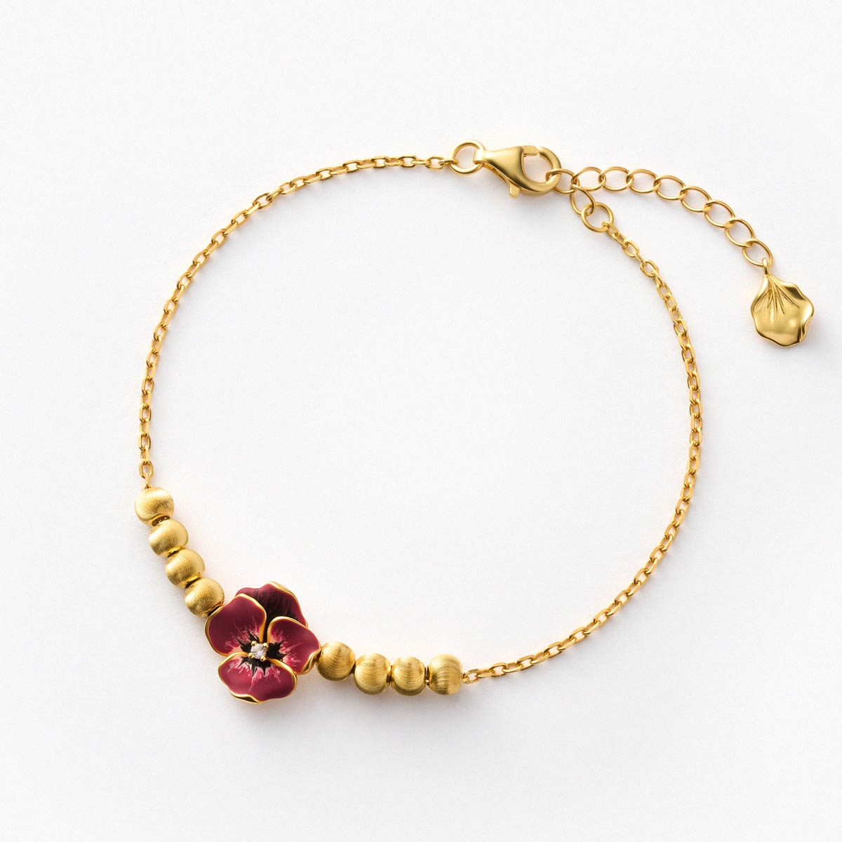 W.KRUK Bransoleta srebrna Kwiaty Nocy Bratki