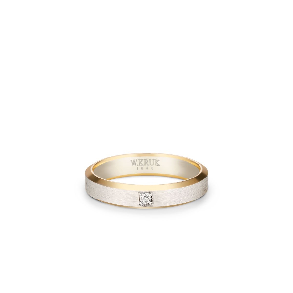 W.KRUK Obrączka złota z brylantem CHAMONIX