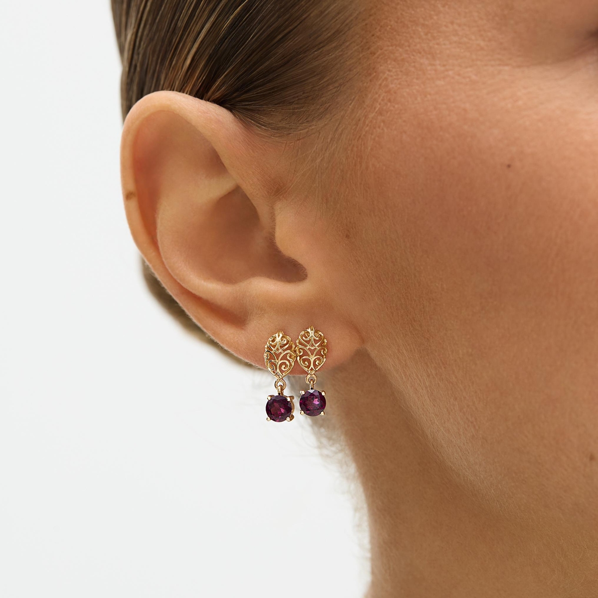 W.KRUK Kolczyki złote z rodolitem Royal Star