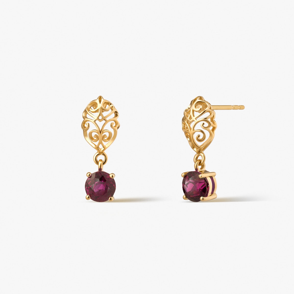 W.KRUK Kolczyki złote z rodolitem Royal Star