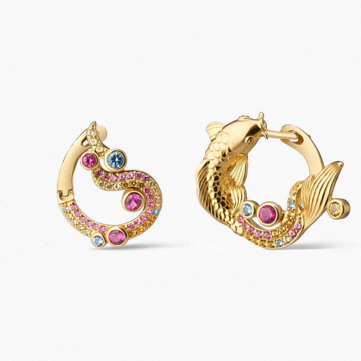 W.KRUK Kolczyki srebrne KOI