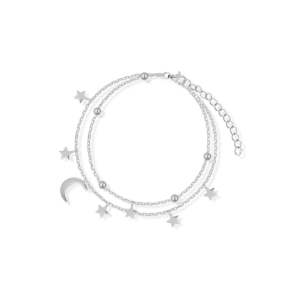 W.KRUK Bransoletka srebrna gwiazdki i księżyce