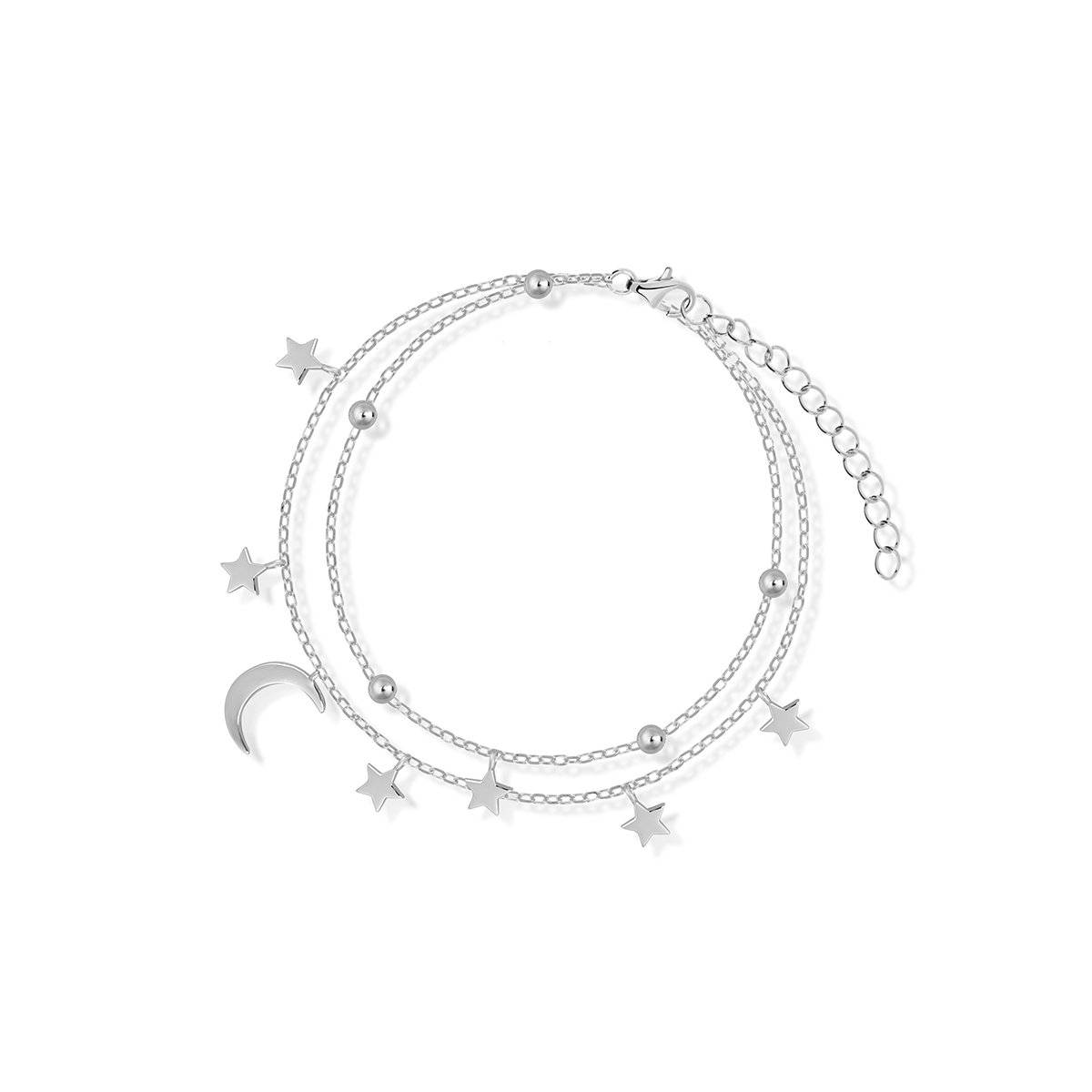 W.KRUK Bransoletka srebrna gwiazdki i księżyce