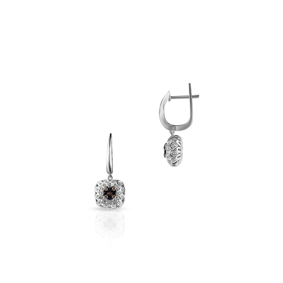 W.KRUK - Kolczyki białe złoto z kamieniami szlachetnymi